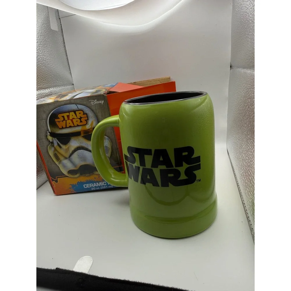 Star Wars Yoda Jedi Master Ceramic Mug 20 oz Green Use The Force Disney New Box